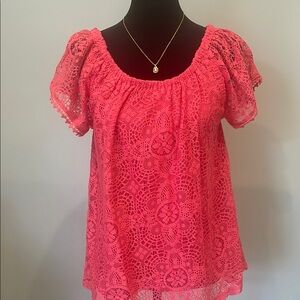Elegant Pink Lace Women's Top new small